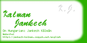 kalman jankech business card